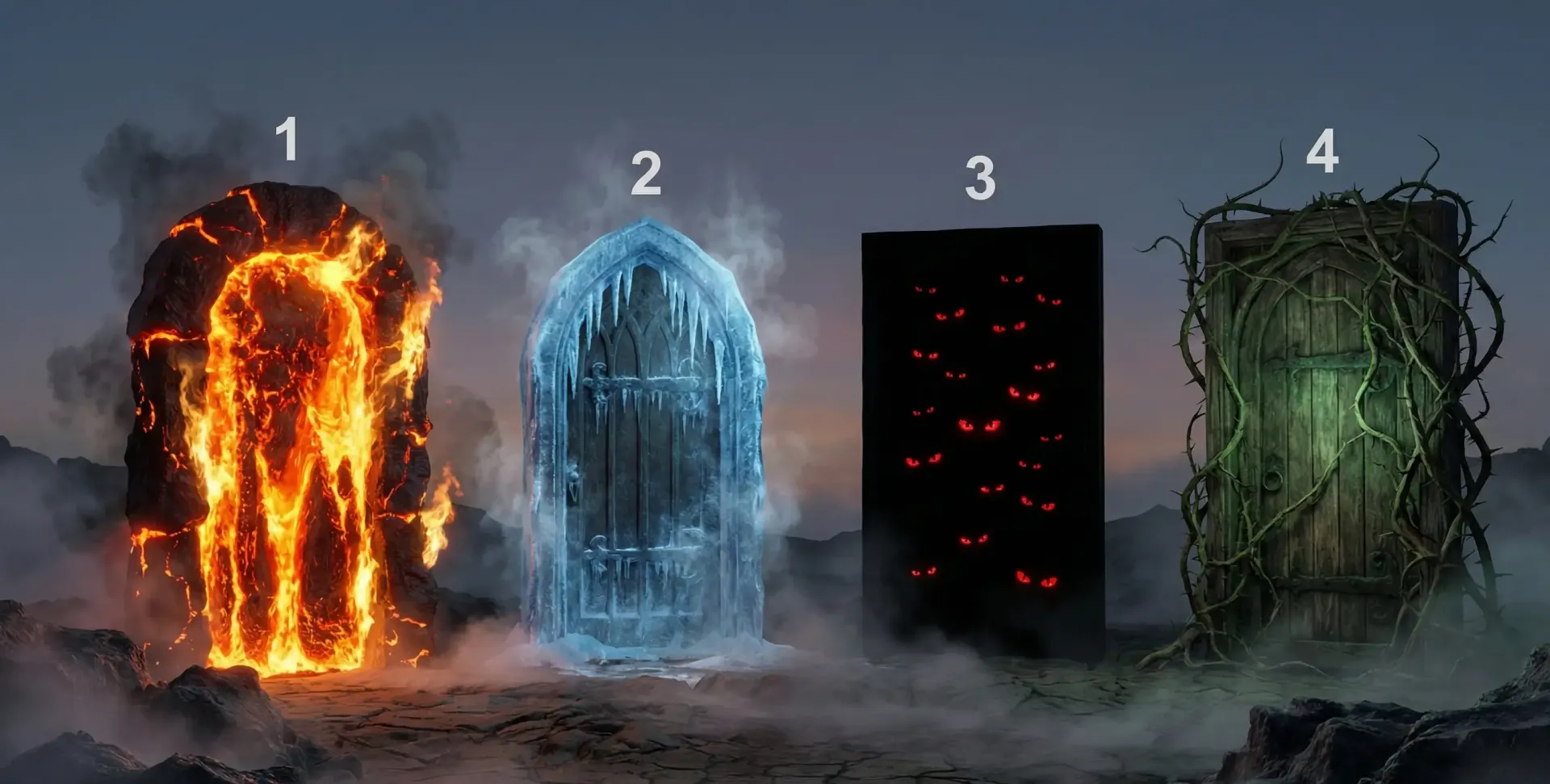 Pick A Door To Survive: Your Choice Reveals Your Deepest Fear